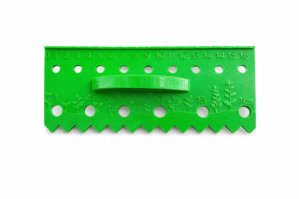 Линейка для посадки семян и рассады пластиковая 17 х 8 х 3 см зеленая Благодатное земледелие